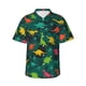 thumbnail image 1 of Balery Colorful Dinosaurs Camisas hawaianas de manga corta para hombre, camisas playeras de corte holgado, camisas de vacaciones con botones,Medium, 1 of 7