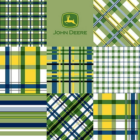 Springs Creative John Deere Plaid Patch Fabric by the Yard