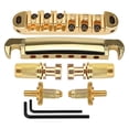 thumbnail image 2 of Juego de piezas de repuesto de guitarra plateada, rodillo de guitarra de pieza trasera de puente de bloqueo, Kits de puente de sillín, para regalo de Oro CUTICAT Puente de cordal, 2 of 7