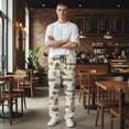 thumbnail image 5 of Men's pajama pants with vintage camper van and mountain scene print， soft home pajama pants， casual and comfortable loose fit pajama pants， elastic waistband, 5 of 10
