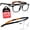 Black & Orange, variant on NoCry Tinted Safety Glasses Over Eyeglasses for Men and Women with Anti Scratch Wraparound Lenses — UV400 and ANSI Z87 Certified — Adjustable Temples with Anti-Slip Tips — Great for Shooting