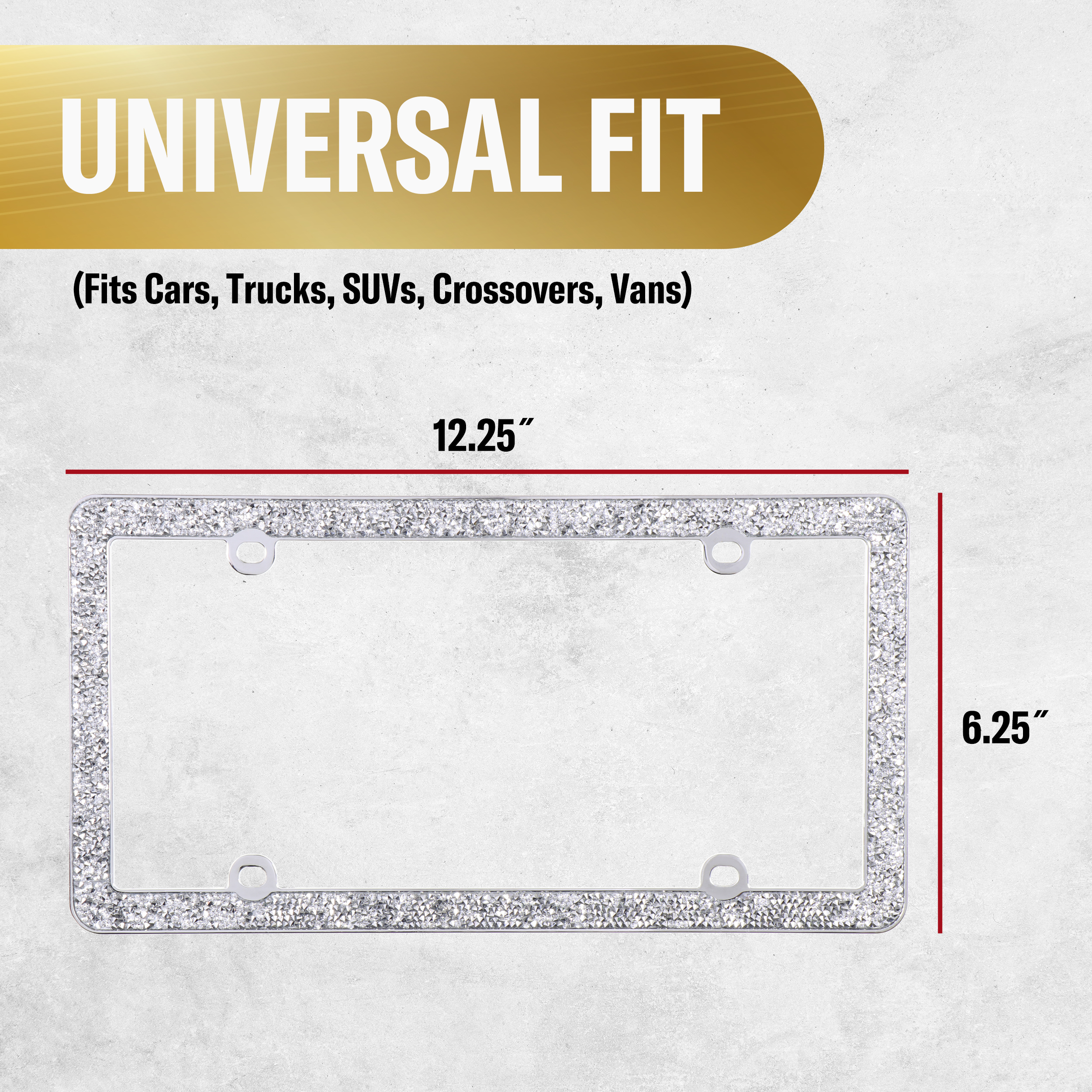 Auto Drive Crushed Bling Chrome License Plate Frame photo 4