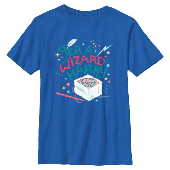 Boys Harry Potter Yer A Wizard Cake T Shirt