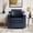 Faux Leather-Navy, variant on UIXE Swivel Accent Chair for Living Room, Modern Upholstered Barrel Arm Chair, Comfy Club Reading Chairs for Adults, Chenille Navy