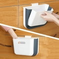 thumbnail image 4 of Hanging Kitchen Waste Bin Can Foldable Plastic Dustbin Wall Mounted (White), 4 of 5