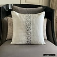 thumbnail image 6 of The HomeCentric Cushion Covers For Couch, White European Pillow Covers Pack of 2, 26x26 inch (65x65 cm) Silk Euro Size Pillow Shams, Striped, Pintucks, Textured, Euro Size Pillow - Precious Crystals, 6 of 10