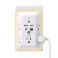 thumbnail image 1 of Extensor de enchufe con protector contra sobretensiones Addtam de 5 salidas con 4 puertos USB, 1 of 7