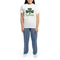 thumbnail image 4 of CafePress - Tyrone Shamrock Women's Light Pajamas - Women's Short Sleeve Print T-Shirt and Pants Light Cotton Pajama Set, 4 of 7