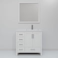 thumbnail image 4 of Jacques 36 in W White Bath Vanity, White Quartz Top, Faucet Set, & 34 in Mirrors Mirror, 4 of 9