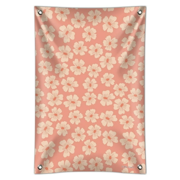 Peachy Flowers Home Business Office Sign