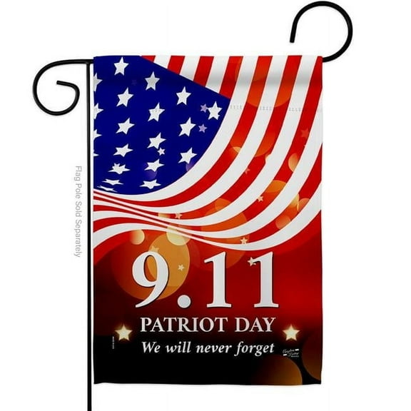 G135593-BO 13 x 18.5 in. Remember 911 American Patriot Day Vertical Garden Flag with Double-Sided House Decoration Banner Yard Gift