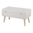 thumbnail image 4 of Storage Contemporary Bench in Natural Wood and Beige Fabric by LumiSource, 4 of 7