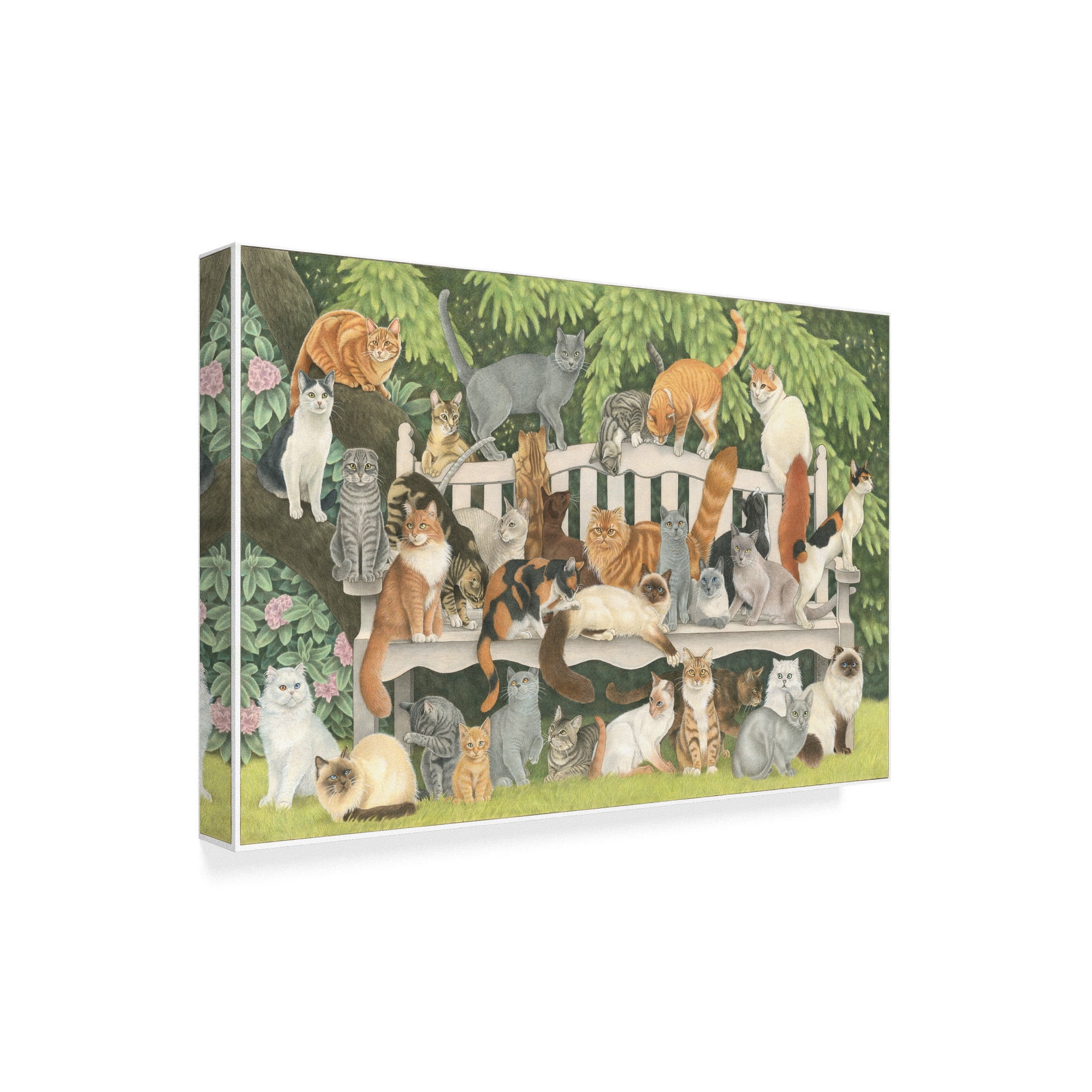 Trademark Fine Art 'Cats In The Garden' Canvas Art by Francien Van Westering
