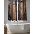 thumbnail image 6 of Sheer Curtains 72 Inches Long, Black Brown Board Light Filtering Window Curtains for Living Room/Bedroom, Vintage Chic Shabby Wooden Grain Rod Pocket Voile Sheer Curtain Drapes, 52"W x 72"L, 2 Panels, 6 of 8