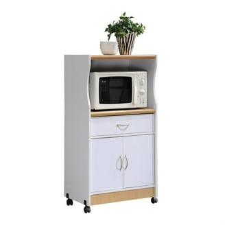 Hodedah Microwave Kitchen Cart, Chocolate - Grey - Walmart.com
