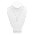 thumbnail image 2 of Gilded 10K Yellow Gold 1/4cttw Natural Round-Cut Diamond (I-J Color, I2-I3 Clarity) Twist Cross Pendant-Necklace,18", 2 of 2