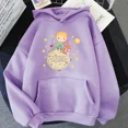 thumbnail image 5 of Sudaderas con capucha de Principito y zorro para mujer, sudaderas informales con estampado de dibujos animados Kawaii, ropa bonita para niñas, Tops con capucha gráficos, 5 of 5