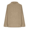 thumbnail image 6 of Women's Denim Button Down Collar Shirt Tops Blouses Tunics for Casual Daily Wear Work Office Vacation Outfits Fashion Essential Gift for Ladies | Sopatenor,Khaki XL, 6 of 9