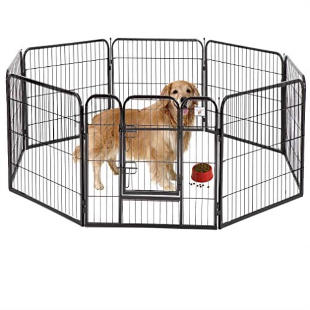 Photo 1 of BestPet Heavy Duty Pet Playpen Dog Exercise Pen Cat Fence B, 40-Inch, Black
**DAMAGED**