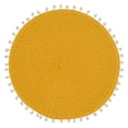 thumbnail image 1 of Saro Lifestyle 2802.Y15R Set de 4 Sets de Table Ronds 15 Po. Pompon, Jaune, 1 of 1