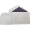 JAM Paper® Wedding Invitation Sets, White with Pearl Design Combo, Purple Lined, 1 Small Set & 1 Large Set, Lg: 50 Cards & 50 Inner/Outer Envelopes, Sm: 100 Cards & Envelopes