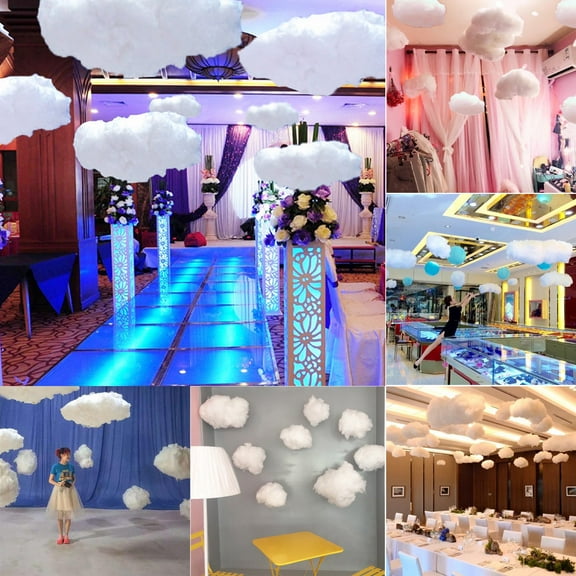 Artificial Cloud Shape Prop 3D Cloud Room DIY Hanging Ornament, Imitation Cotton Cloud Decoration Xmas Art Stage Wedding Party Stage Show Decor
