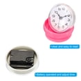 thumbnail image 5 of Waterproof Bathroom Shower Clock Mini Round Wall Clocks with Suction Cup, Pink, 5 of 7