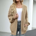 thumbnail image 5 of Chunky Cardigan Sweaters for Women Lantern Long Sleeve Open Front Oversized Cardigans with Pockets Knit Jacket Outerwear, 5 of 8