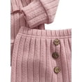 thumbnail image 5 of Qiylii Kids Solid Color Sweater Set, Long Sleeve Ruffle Tops+Buttoned Pants, 5 of 8