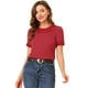 thumbnail image 1 of Top de lunares vintage con cuello Peter Pan para mujer rojo M, 1 of 6