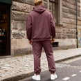 thumbnail image 5 of Zimjoy Red Track Suits Mens Athletic Men Sweatsuits Sets Sherpa Lined Hooded Sweatshirt and Cargo Sweatpant Casual Winter Jogging Suit with Pockets, Wine L, 5 of 9