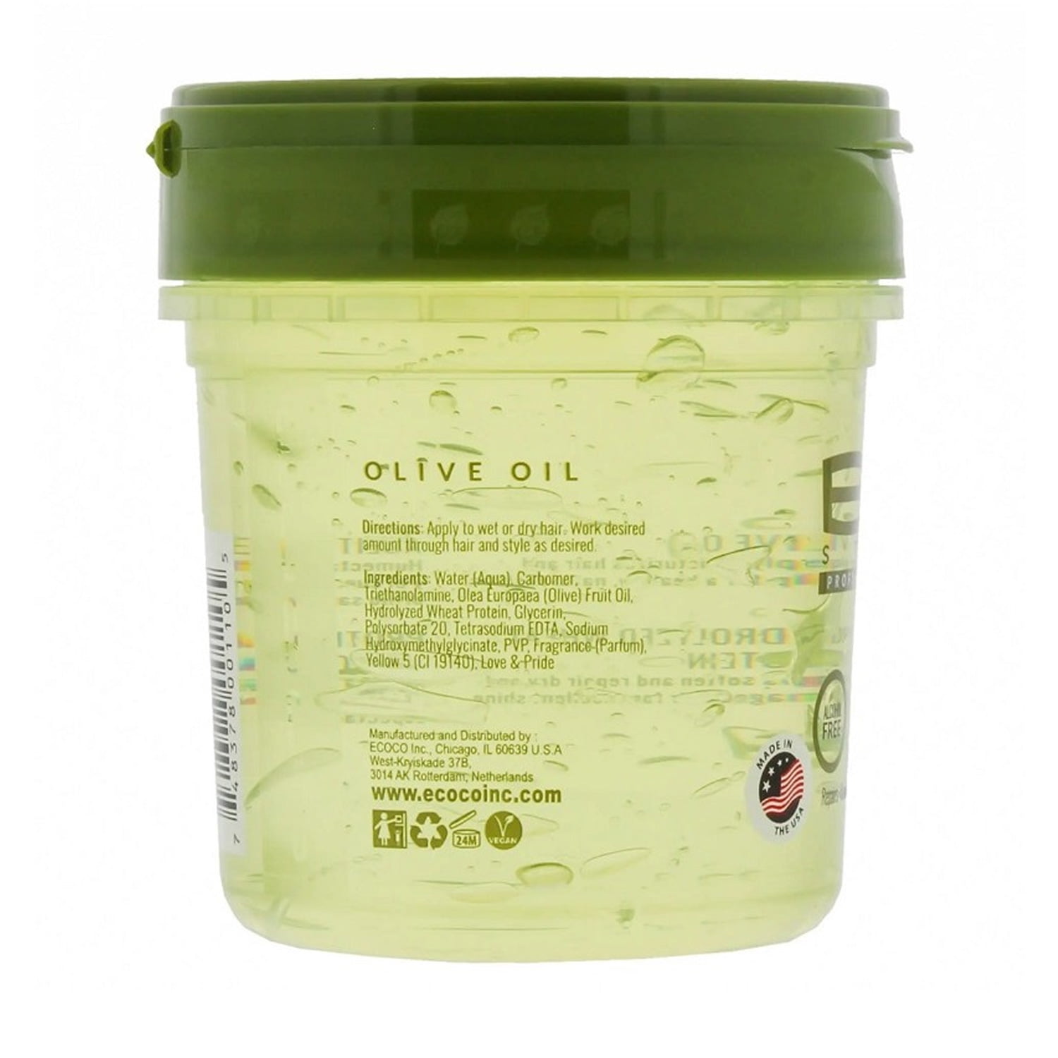 Eco Styling Gel Olive Oil, Green, 8 Oz., Pack of 2 