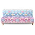 thumbnail image 2 of ZIATUBLES Stretch Armless Sofa Slipcover Elastic Futon Cover Dustproof Furniture Protector Machine Washable Folding Sofa Couch Cover, Shell Starfish Fish Scales Print, 2 of 9