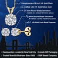thumbnail image 2 of Gem Stone King 14K Yellow Gold Lab Grown Diamond Pendant Earrings Jewelry Set for Women | 1.28 Cttw | Gemstone April Birthstone | Round 6MM | with 18 inch Gold Chain, 2 of 5