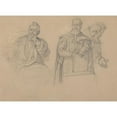 thumbnail image 2 of Józef Simmler 24x19 Black Ornate Framed Double Matted Museum Art Print Titled: Studies of Background Characters for the Painting ‘Queen Jadwiga's Oath’ (1867), 2 of 5