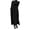 Black, variant on Joernso Women Fall Spring Dress with Pockets Loose Long Sleeves Slit Hem Pure Color Plus Size Knitted Lace Trim Daily Wear Maxi Dress