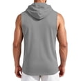 thumbnail image 4 of GrmtClth Mens Hooded Sleeveless Tank Top Casual Gym Workout Shirt with Hood & Kangaroo Pocket Lightweight Breathable Fitness Tops Gray 2XL, 4 of 7