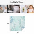 thumbnail image 5 of Teal Blue Seahorse Coastal Cloth Napkins, Beach Watercolor Sea Ocean Nautical Washable and Reusable Dinner Napkins Set of 6, Table Napkin for Kitchen Party Birthday Wedding Hotel Housewarming 20"x20", 5 of 9
