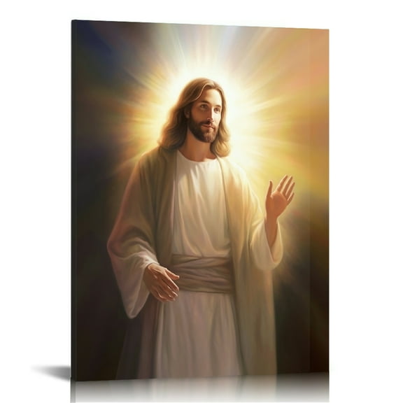 Jesus wall art decor Christian wall art, Jesus Canvas Wall Art Print ，Easter Jesus Decorations Religious Christian Gifts for Church Prayer Room Living Room Home Decor Gift Wooden Framed