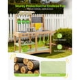 thumbnail image 3 of KFFKFF Outdoor Wooden Mud Kitchen for Kids, Play Kitchen with Sink, Sunshade Canopy, Wheels, Cooking Utensils, Pots, and Accessories for Backyard or Home Use, 3 of 9