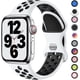 thumbnail image 1 of Blanco/Negro 2 Piezas Correa Deportiva Compatible con Apple Watch Band 44mm 42mm 45mm, Correa de Silicona Transpirable con Hebilla de Doble Orificio, para iWatch Series 7 6 5 4 3 SE, 42mm/44mm/45mm-L, 1 of 5