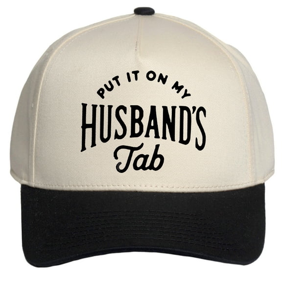 Womens Put It On My Husband’s Tab Hat, Vintage Style Snapback Cap, Black