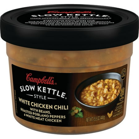 Chicken Chili ((3 Pack) Campbell's Slow Kettle Style White Chicken Chili with Beans, Roasted Poblano Peppers & White Meat Chicken, 15.5 oz.)