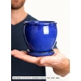 thumbnail image 4 of Serene Spaces Living 6" Sora Blue Ceramic Planter, 4 of 7