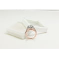 thumbnail image 2 of Halo Jewelers 14k Rose Gold 2 1/10 Carat (Ctw) Center 7.5MM Round Cut Lab Created Moissanite And Natural Diamond Halo Solitaire Engagement Rings for Women (2.10 Cttw) Ring Size-7.5, 2 of 5