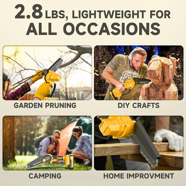Pulituo Mini Cordless Chainsaw 6 inch, Battery Powered photo 3