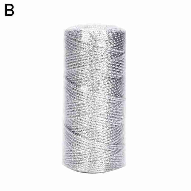 Round Lurex Cord Rope for Crafts & Trimmings, Metallic Gold & Silver Thread, 100m Spool for DIY Jewelry Making, Home Decor & Sewing Projects