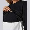 thumbnail image 4 of YanHong Nursing Tops Plus Size Long Sleeve Long Sleeve Neck Blouses Shirts Solid Color Women Top Long Sleeved Shirt Maternity Clothing Breastfeeding Button Top White XXL, 4 of 5