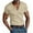 Khaki, variant on ZCFZJW Men's Knit Shirts Casual Stretch Summer Short Sleeve V Neck Pullover Tops Loose Lightweight Comfy Solid Color Basic Workout Tees Shirt Green XXXL