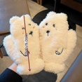 thumbnail image 2 of Ladies Winter Cute Cartoon Bear Fingerless Warm Plush Cycling Gloves with Thickened Design, 2 of 5